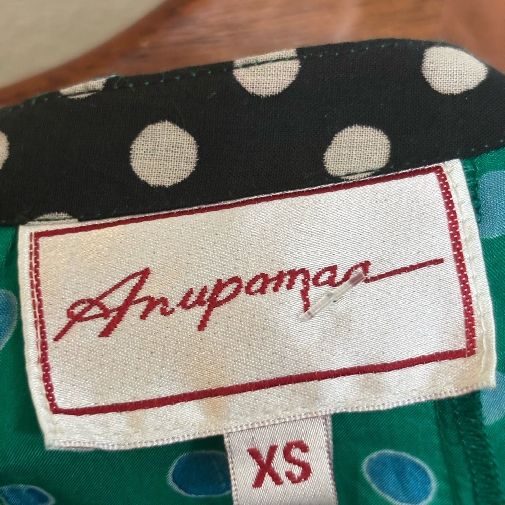 ANUPAMAA Silk Maxi Dress Green Floral Print Boho Luxe Summer Vacation Gown - Picture 5 of 13